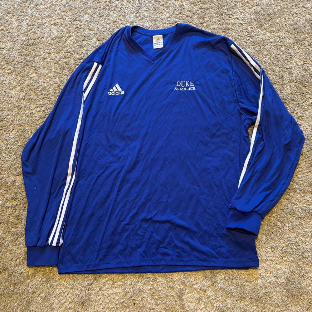 Vintage 200s Y2K Duke Blur Devils Soccer Jersey Men's XL Long Sleeve Adidas